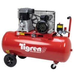 TIGREN 100ltr 3hp Belt-Driven Compressor - 04386 | Poolewood