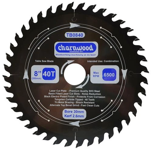 Charnwood TB0840 TCT Saw Blade 200mm | Poolewood Machinery 3 Charnwood TB0840 TCT Saw Blade 200mm | Poolewood Machinery