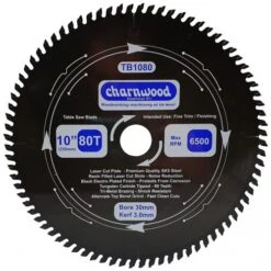Charnwood TB1080 TCT Saw Blade 250mm | Poolewood Machinery